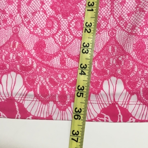 DONNA MORGAN Jersey Knit Lace Print  3/4 Sleeve Sheath Dress Size 6 - Picture 14 of 15